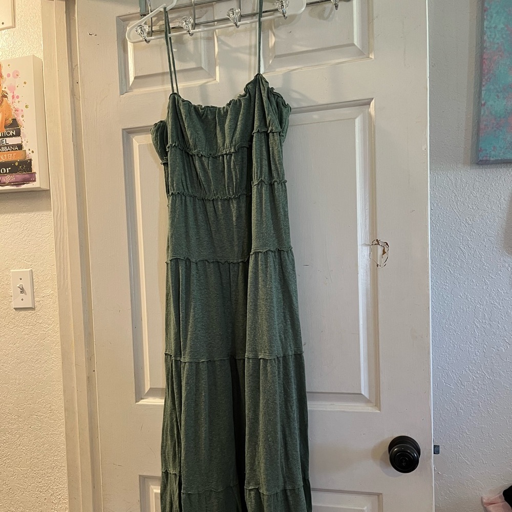 Free People Green Tiered Maxi Dress